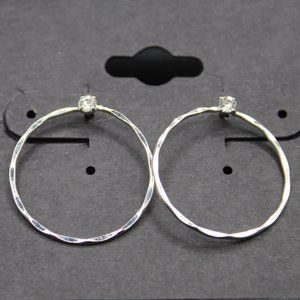 Gemstone Hoop Earrings Sterling Silver NWT